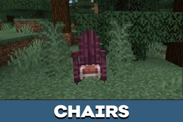 Chairs from Medieval Furniture Mod for Minecraft PE