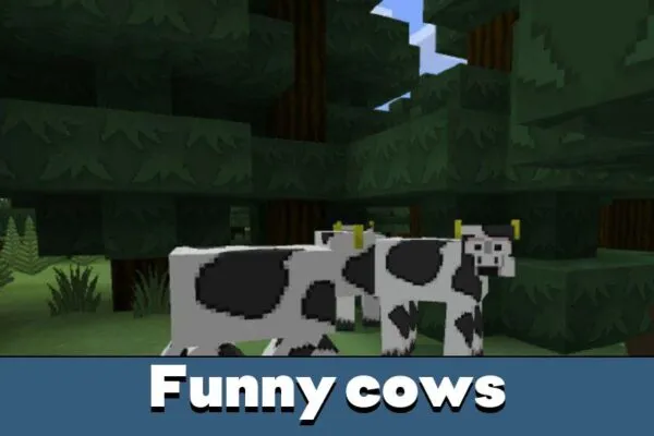 Funny Cows from Cartoon Texture Pack for Minecraft PE