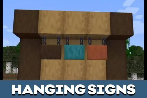 Hanging Signs in Minecraft PE 1.20