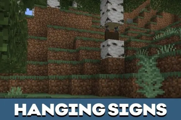 Hanging items from Sign Mod for Minecraft PE