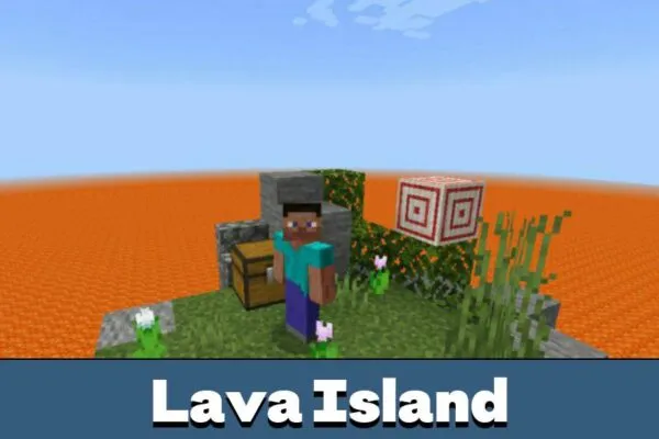 Lava Island from Sea Survival Map for Minecraft PE