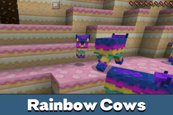 Rainbow Cows from Candy Texture Pack for Minecraft PE