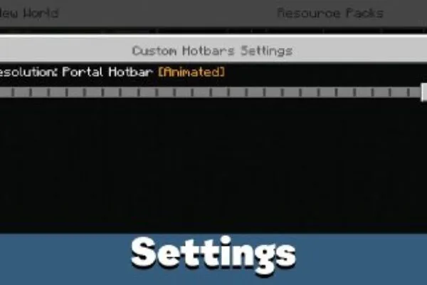 Settings from Hotbar Texture Pack for Minecraft PE