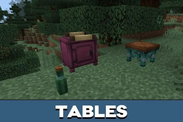 Tables from Medieval Furniture Mod for Minecraft PE