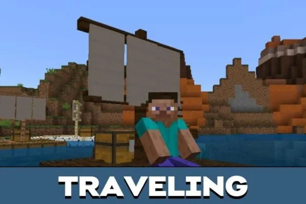 Traveling from Raft Mod for Minecraft PE