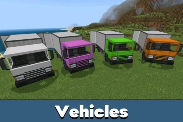 Vehicles from Truck Mod for Minecraft PE