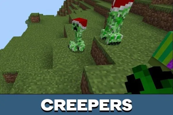 Creepers from Christmas Texture Pack for Minecraft PE