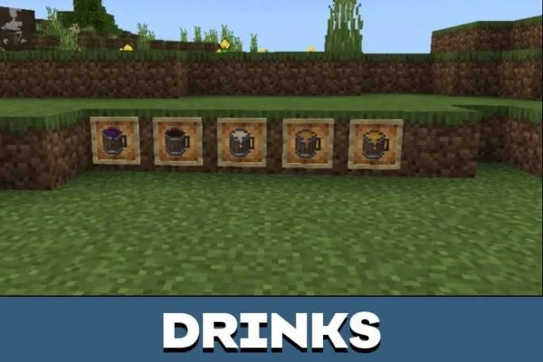 Drinks from Medieval Mod for Minecraft PE