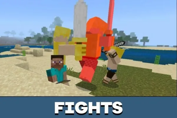 Fights from Clash of Craft Mod for Minecraft PE