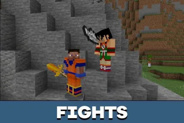 Fights from Dragon Ball Mod for Minecraft PE