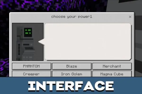 Interface from Power Mod for Minecraft PE