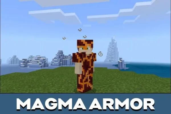 New Look from Magma Armor from Cactus Armor and Sword Mod for Minecraft PE