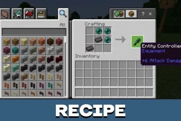 Recipe from Controller Mod for Minecraft PE