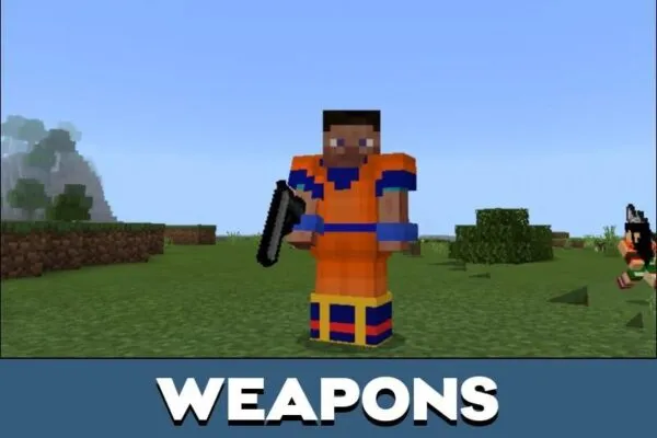 Weapons from Dragon Ball Mod for Minecraft PE