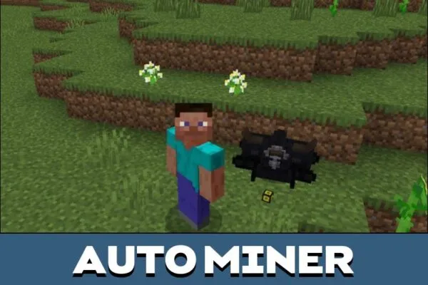 Auto Miner from Drill Mod for Minecraft PE