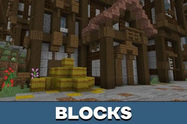 Blocks from Attack on Titan Map for Minecraft PE