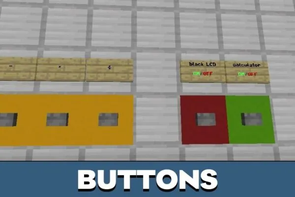 Buttons from Calculator Map for Minecraft PE