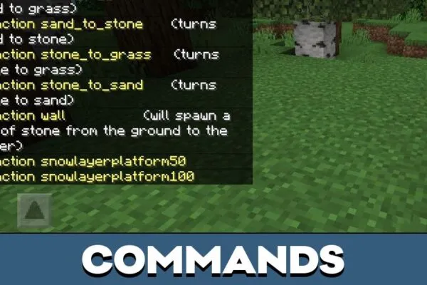 Commands from World Edit Mod for Minecraft PE