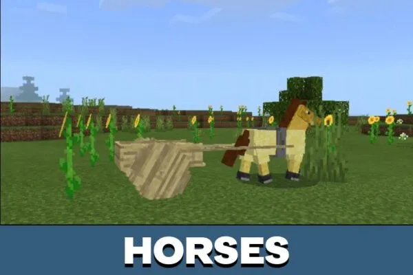 Horses from Bulldozer Mod for Minecraft PE