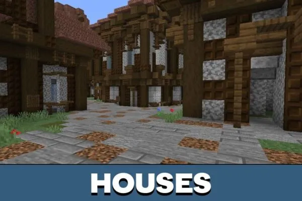 Houses from Attack on Titan Map for Minecraft PE