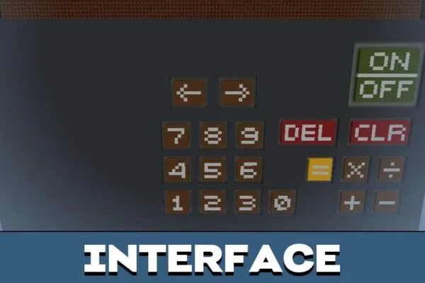 Interface from Calculator Map for Minecraft PE