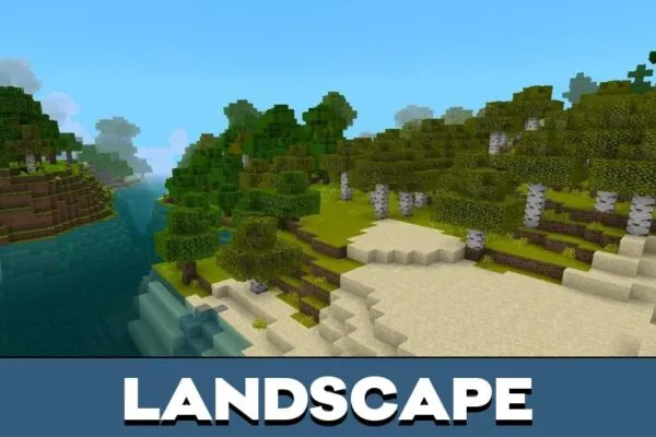 Landscape from Ray Tracing Shader for Minecraft PE