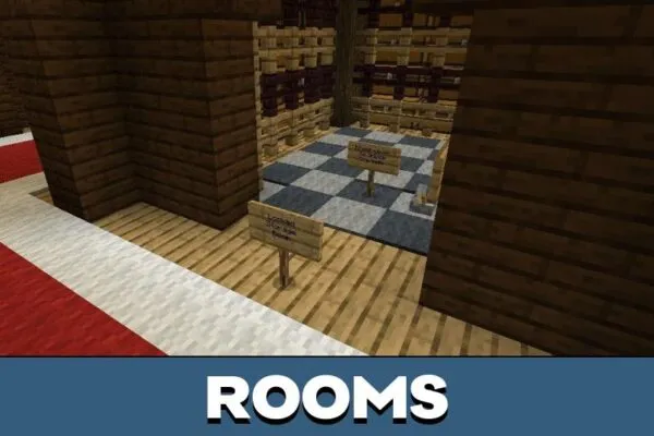 Rooms from Woodland Mansion Map for Minecraft PE