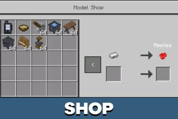 Shop from Vitals Mod for Minecraft PE