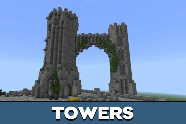 Towers from Attack on Titan Map for Minecraft PE