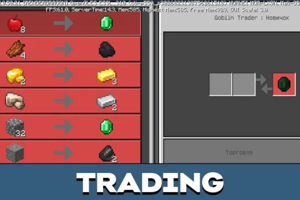 Trading from Goblin Mod for Minecraft PE