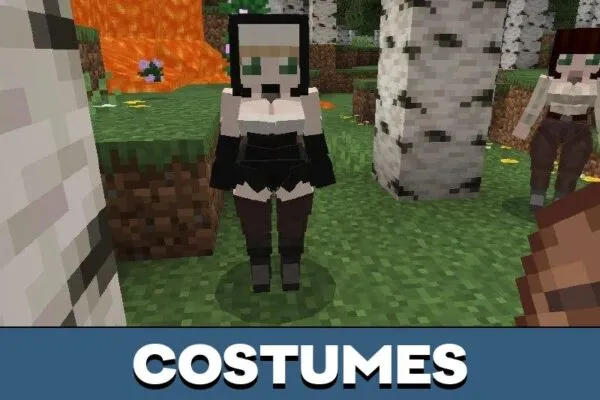 Costumes from Village Girls Texture Pack for Minecraft PE