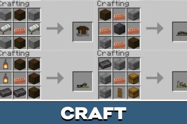 Craft from Structures in One Click Mod for Minecraft PE