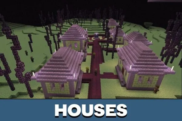 Houses from End City Map for Minecraft PE