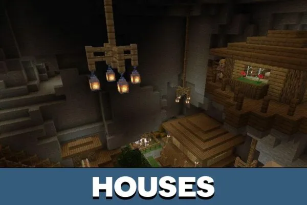 Houses from Underground City Map for Minecraft PE