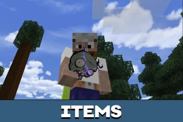 Items from Plants vs Zombies Texture Pack for Minecraft PE