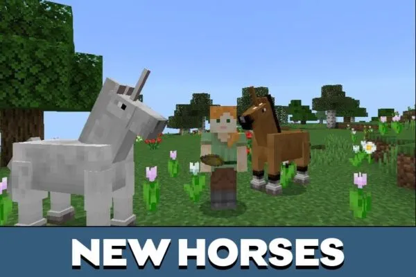 Horses from Unicorn Mod for Minecraft PE