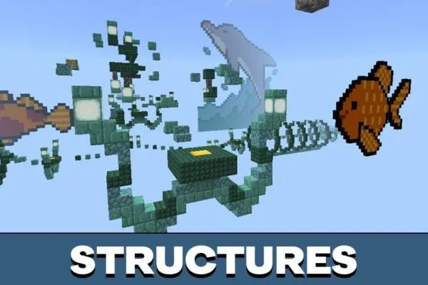 Structures from Oceanic Parkour Map for Minecraft PE