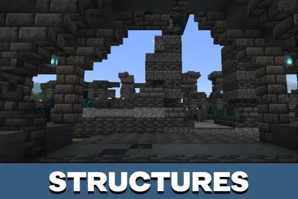 Structures from Ancient City Map for Minecraft PE