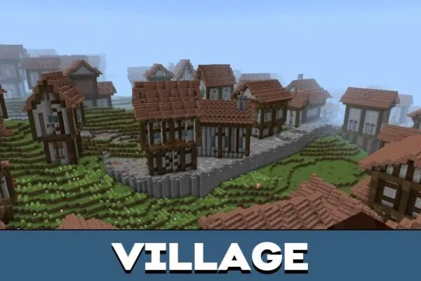 Village from Attack on Titan Map for Minecraft PE