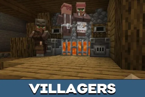 Villagers from Underground City Map for Minecraft PE