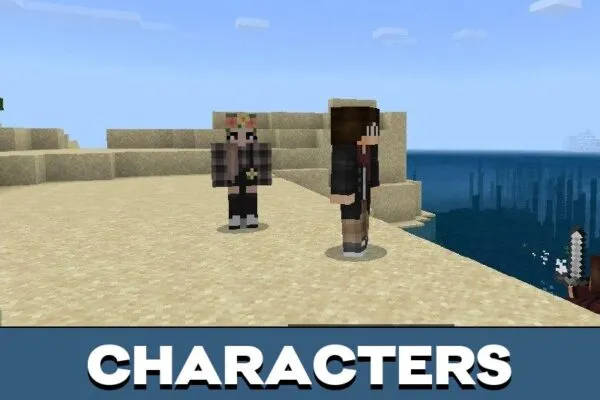 Characters from Sims Mod for Minecraft PE