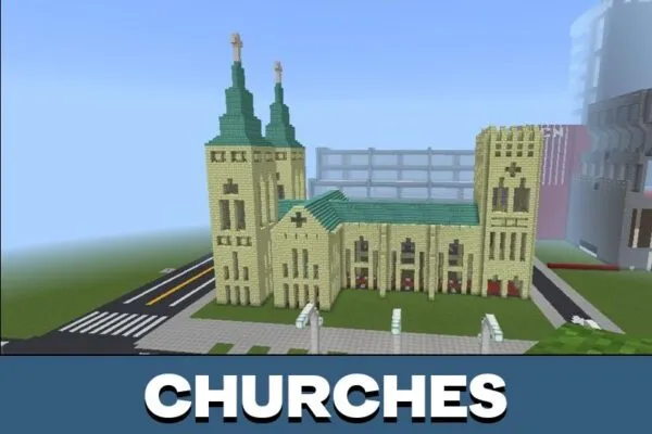 Churches from City Hall Map for Minecraft PE