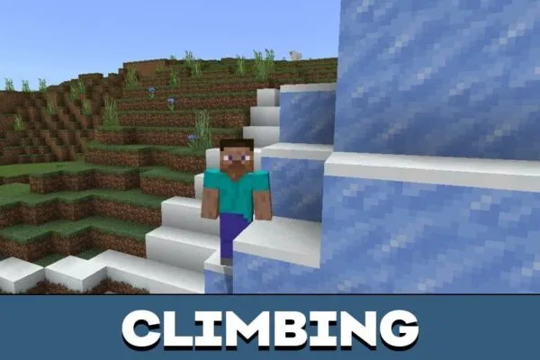 Climbing from Hands Mod for Minecraft PE