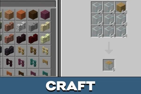 Craft from One Way Glass Mod for Minecraft PE