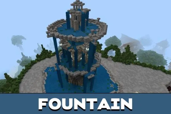 Fountain from Medieval City Map for Minecraft PE