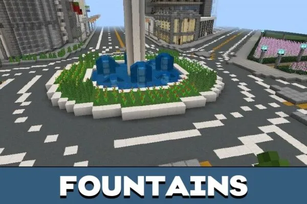 Fountains from Modern City Map for Minecraft PE