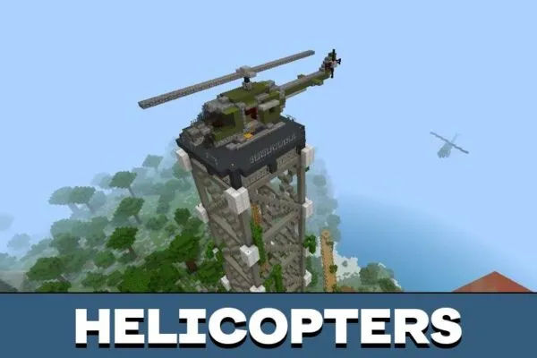 Helicopters from Army Base Map for Minecraft PE