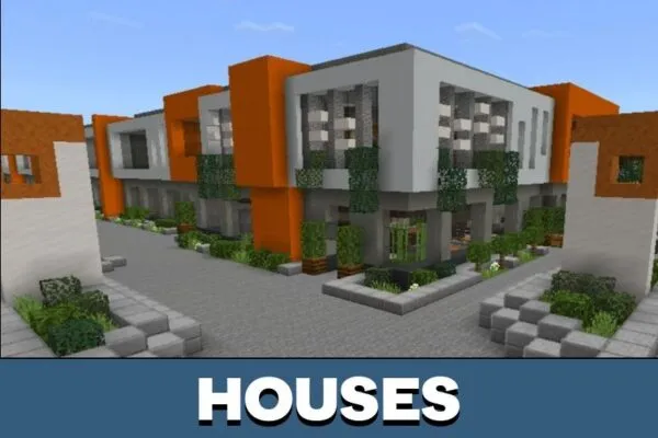 Houses from Futuristic City Map for Minecraft PE