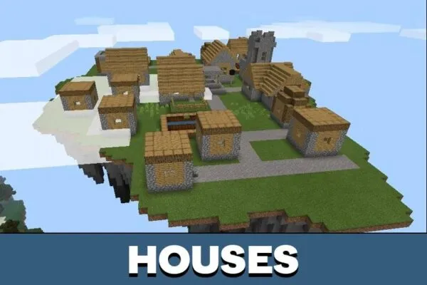 Houses from Sky City Map for Minecraft PE