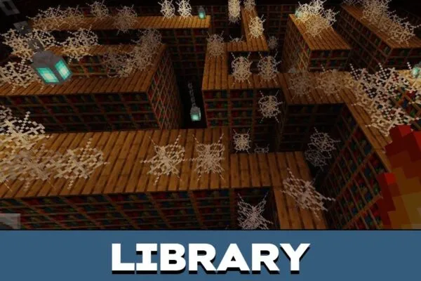 Library from Haunted House Map for Minecraft PE